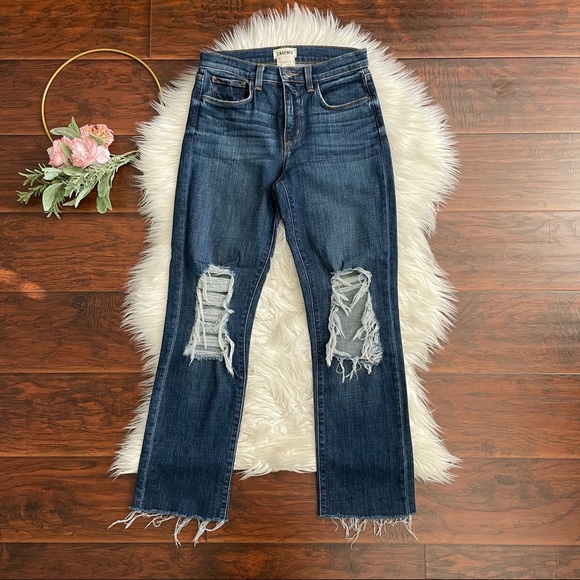 L'AGENCE Denim - L’AGENCE Jordan High Waisted Distress Ankle Jeans